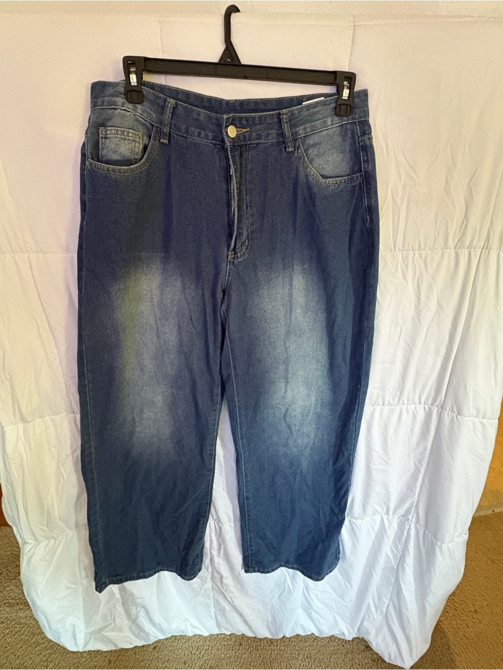 Women’s Relaxed Baggy Fit Denim Jeans in Dark Blue